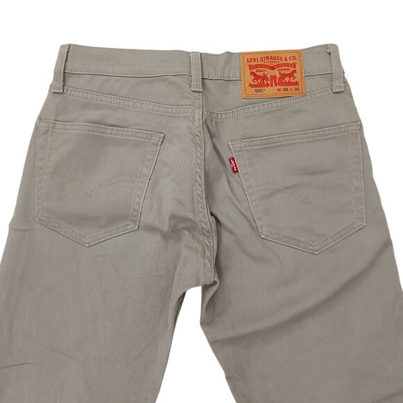 Levi's Warm Jeans Mens 28x29 Brown Cotton Blend Straight Soft 505 Work Outdoor - Picture 6 of 13